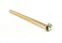 Tiny Gold Nasenstecker 9 Karat Gold 1,5 mm Tri Claw CZ 22 g (0,6 mm) gerade... - £17.98 GBP