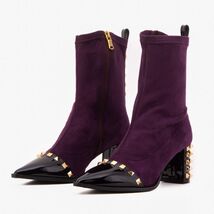 The Amethyst Studded Deep Purple Suede Leather Women’s Boot image 2
