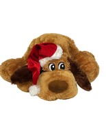 DanDee Collector&#39;s Choice Large Brown Plush Dog  Holiday Santa Hat 24&quot; J... - $28.05