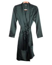 AYR Women&#39;s Size Small Dark Green Satin Belted Coat Jacket, Pockets - £159.36 GBP