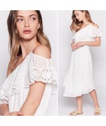 NWOT JOIE Corynn One Shoulder Boho Eyelet White Midi Dress Size xs - $104.83 CAD