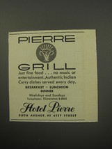 1955 Hotel Pierre Ad - Pierre Grill - $18.49