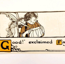 1913 Jane Boyer Art Illustration Print Mary Frances Thimble People Fairy... - $19.99