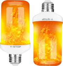 Y- STOP LED Flame Light Bulbs, Upgraded 4 Modes Fire Light Bulb with Upside Down - £20.16 GBP