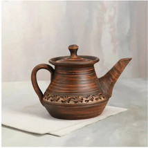 Сlay Teapot Tea Pot Red Clay 1.5l Ceramic Tableware Ornament Ukrainian D... - $44.86