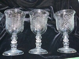 1978 Fostoria for Avon Glass Hearts And Diamonds Goblets Set of 4 - £39.50 GBP