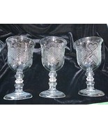 1978 Fostoria for Avon Glass Hearts And Diamonds Goblets Set of 4 - £39.50 GBP