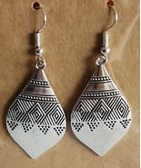 Handcrafted ~ 2&quot; Dangle Earring ~ Silver Geometric Drop Pierced Earrings... - £11.76 GBP