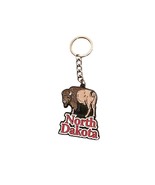 Vintage North Dakota Buffalo Souvenir Metal Keychain Travel Gift Key Rin... - $145.85 MXN