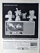 General Electric GE FM/AM Radio Music Fair Brahms to bongo-1962 Vintage Print Ad - £9.40 GBP