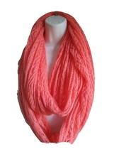 Infinity Peach Scarf Knit Cable Knit 100% Acrylic Lightweight Soft FREE ... - £15.03 GBP