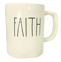 Rae Dunn FAITH Coffee Mug White with Long Letters Magenta  No numbers on bottom - £20.58 GBP
