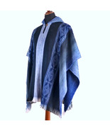 Lightweight BABY ALPACA Wool Hooded Poncho Pullover UNISEX Boho Ethnic F... - £56.46 GBP