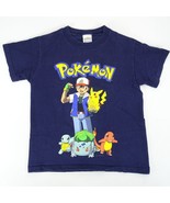 Pokemon Vintage Shirt Pikachu 1999 Blue Youth Sz M Charmander Squirtle B... - £26.35 GBP