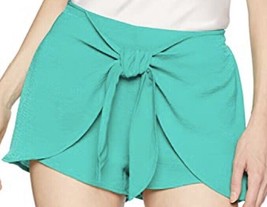 NWT Women’s Jack by BB Dakota Junior&#39;s Quinn Tie Front Short Emerald Green Sz S - £8.93 GBP