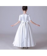 White Sensual Communion Dress - White Bridemaids Wedding Dress - Satin d... - £101.82 GBP
