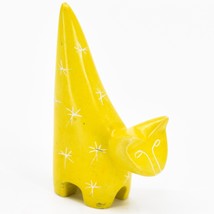Vaneal Group Hand Carved Kisii Soapstone Tiny Miniature Yellow Kitten Cat Figure - £11.13 GBP