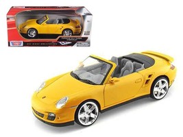Porsche 911 (997) Turbo Convertible Yellow 1/18 Diecast Car Model by Motormax - $2,317.44 MXN