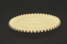 Old Vintage Silver Crest Fenton Low Cake Stand Clear Crimped Crest on Milk Glass - £58.83 GBP