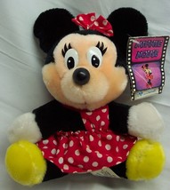 Vintage Walt Disney Parks Minnie Mouse In Red Dress 7" Plush Stuffed Animal Tag - $24.74