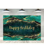 Ticuenicoa 5×3Ft Emerald Green Backdrop Fluid Happy Birthday Photography... - £11.16 GBP