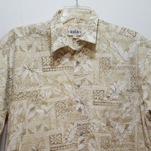 Aloha Hawaiian Shirt Flowers Leaves Size XL Extra Large Green White Campia Moda - £22.85 GBP