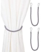 NEW Conso Silver Gray Rope Curtain Tiebacks Set of 2 Drapery Ties 22 inc... - $14.95