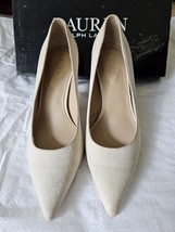 Lauren Ralph Lauren Women&#39;s Suede Pointed Toe Lanette Pumps, sand Size 6... - $82.12