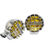 LOT 2 CHROME HOUSING 12V AMBER HALOGEN FOG HEAD LIGHTS LAMPS LIGHT 4X4 O... - $51.29 CAD