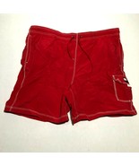 Tommy Hilfiger Swim Trunks Shorts Mens XL Solid Red Drawstring Pockets F... - £14.70 GBP