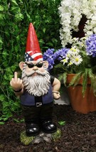 Flip The Bird American Biker Bully Gnome Not Welcome Statue Garden Patio... - $72.99