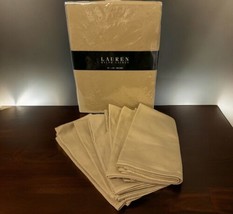 New Ralph Lauren Table Cloth 70&quot;x84” Harrison Oxford Tan + 8 Matching Napkins - £46.70 GBP