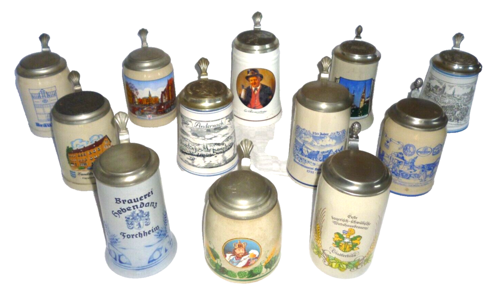 Hebedanz Burgerbrau Stadler Schultheis Erding Schwarz lidded German Beer... - $14.50