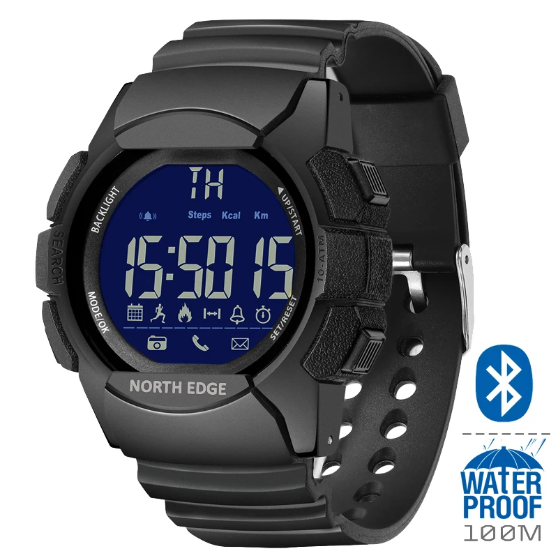 Men&#39;s Watch  Water Resistant 100M NORTH EE  Watch Army Led Digital Wrist Stop Fo - £47.95 GBP