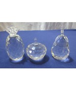 Set of 3 Crystal By Simon Design Mini Apple, Pear Pineapple Mini - £26.33 GBP