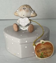 Fabrizio George Good Bumpkins Girl Heart Trinket Box Ceramic Figurine Sc... - £10.95 GBP