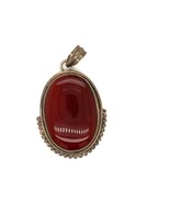 Vintage Sterling Signed 925 Victorian Oval Red Carnelian Stone Cabochon ... - $101.78 CAD