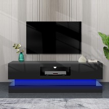 51.18inch Black morden TV Stand with LED Lights,high glossy front TV - B... - $189.04