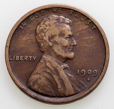 1909-S VDB 1C Lincoln Wheat Cent in Very Fine VF Condition, All Brown Color - $1,138.49