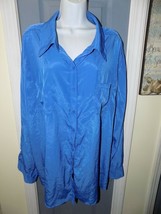 George Blink Blue Button Down Blouse Size 3X (22W-24W) Women&#39;s NEW - £16.56 GBP