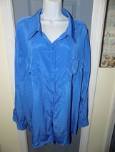 George Blink Blue Button Down Blouse Size 3X (22W-24W) Women&#39;s NEW - £16.37 GBP