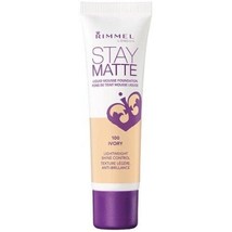 Rimmel London 100 Ivory Stay Matte Full Coverage Foundation 1 Fl Oz 30 mL NEW - £7.72 GBP