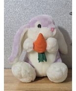 SASCO Easter Bunny Rabbit Stuffed Animal with Carrot Cute Purple White P... - $23.40 CAD