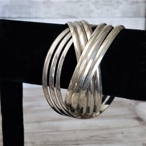 Vintage Bracelets / Bangles - Silver Tone Multi Bracelet Cross Over - £7.98 GBP