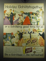 1957 Schlitz Beer Ad - Holiday Schlitztogether or a Schlitzing good time for all - £13.82 GBP