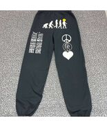 Vintage Free Love Jogger Pants Men Large Black Evolution Gildan Outdoor ... - $40.31 CAD