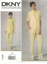 Vogue 1438 DKNY Donna Karan Long Vest, Shirt, Pants Pattern Choose Size ... - $11.99