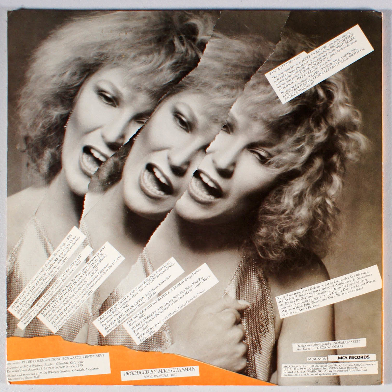 Tanya Tucker - Tear Me Apart (1979) Vinyl LP • PROMO • Lay Back in the Arms Item image 4
