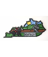 Vintage Kentucky State Map Rubber Refrigerator Fridge Magnet Derby Horse - $6.00