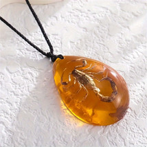 Mens Stylish Ginger Yellow Scorpion Pendant Necklace - $27.85 CAD